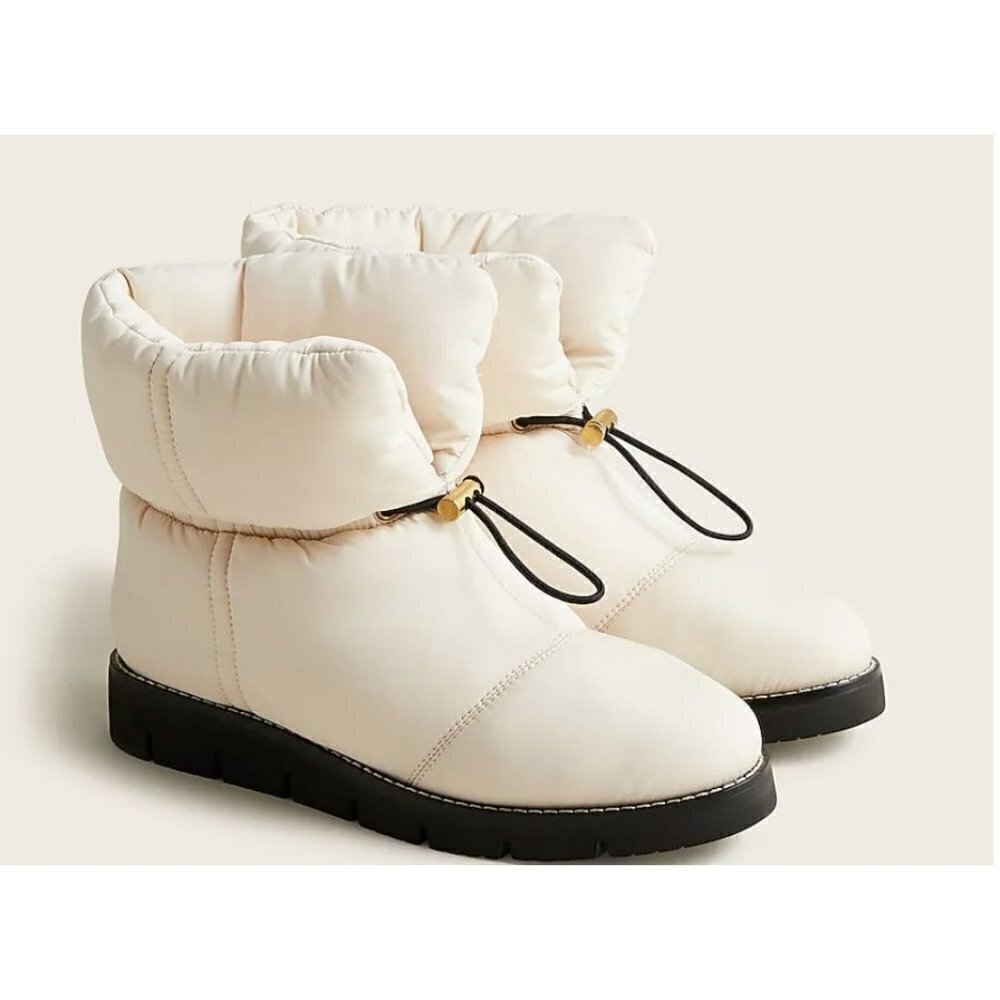 J. Crew Elsa puffer boots Primaloft winter BD325 6 white
